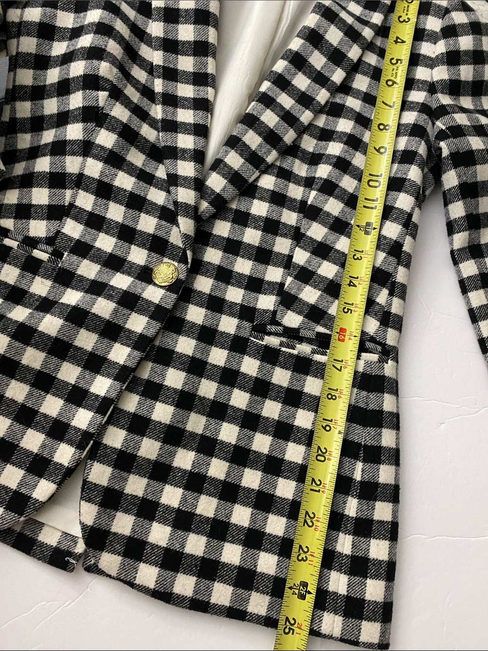 J. Crew Wool Black and White Checked Single-Button Blazer - Picture 11 of 16